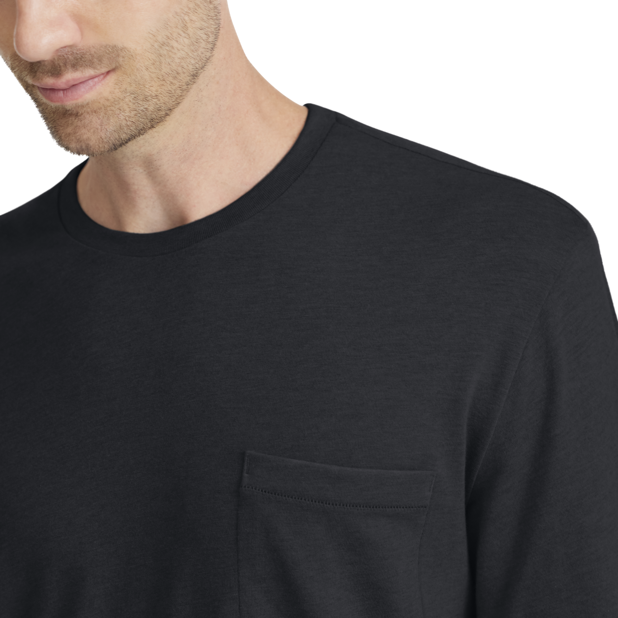Alternative view of Men's Soft Merino Long Sleeve Tee - True Black - New Edition