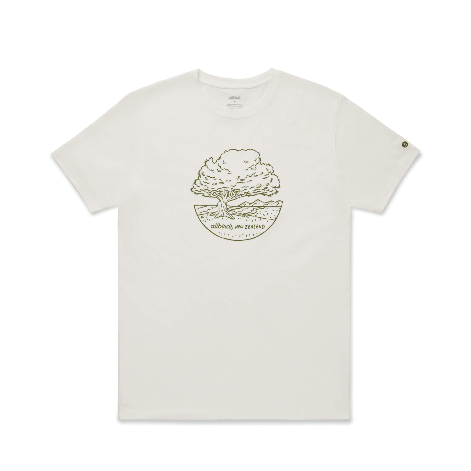 Alternative view of Unisex Organic Cotton Graphic Tee - Natural White/Rugged Green - NZ