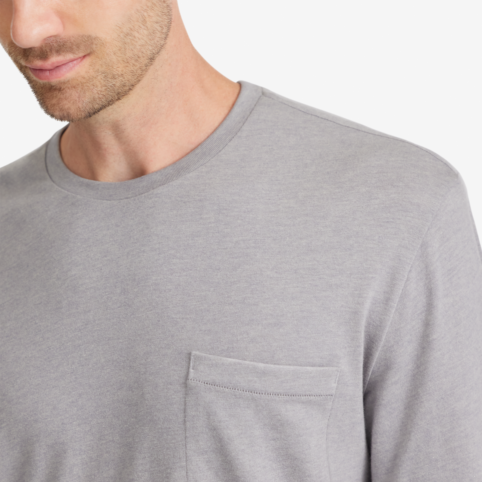 Alternative view of Men's Soft Merino Long Sleeve Tee - Medium Grey